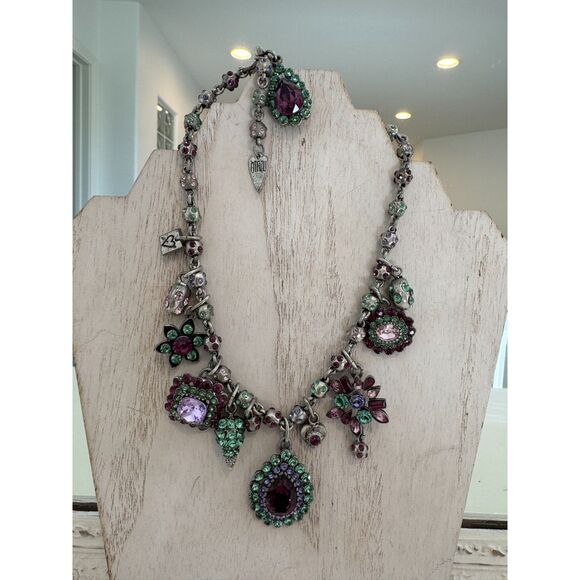 Otazu Flower Pendants Charm Statement Swarovski Crystal Necklace Fred Segal - Picture 3 of 7